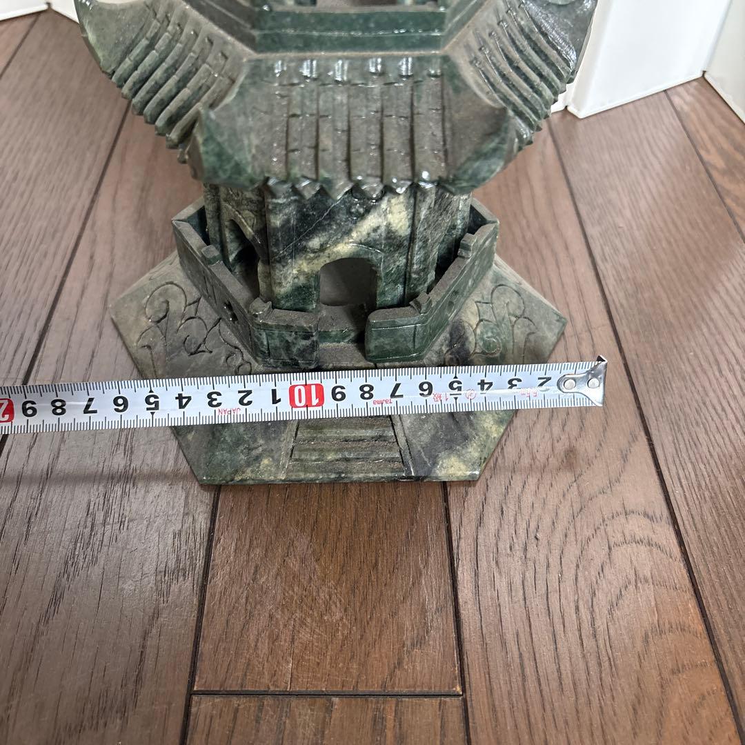 専用碧玉製多層塔 約66cm ヒスイ翡翠　緑石
