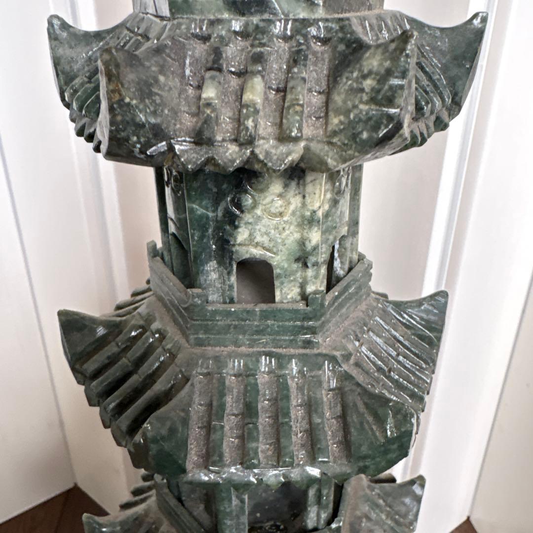 専用碧玉製多層塔 約66cm ヒスイ翡翠　緑石