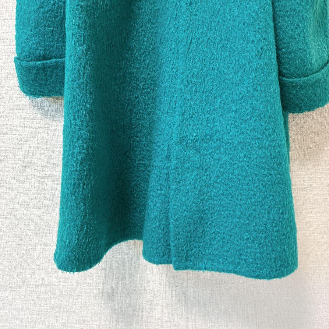 一点もの AGNONA ターコイズ ロングコート アウター オシャレ レディース