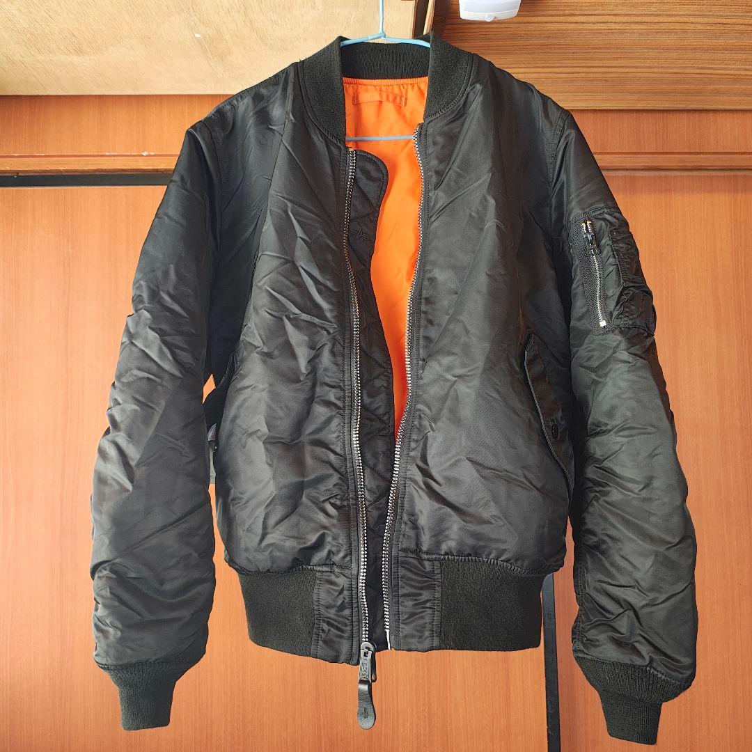 美品 人気色 アルファ MA-1 フライトジャケット Mサイズ ブラック