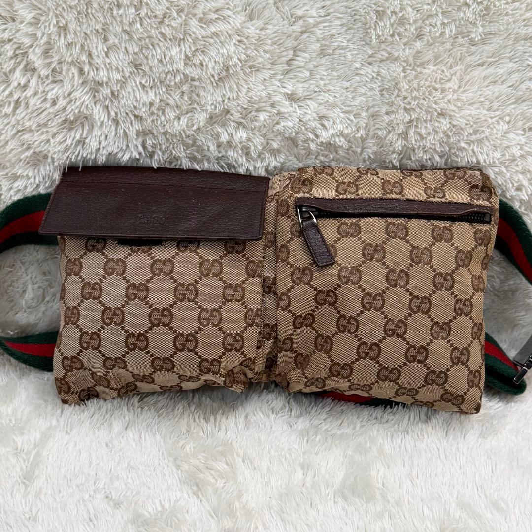 GUCCIグッチ ボディバッグ シェリーラインウエストポーチ GGキャンバス