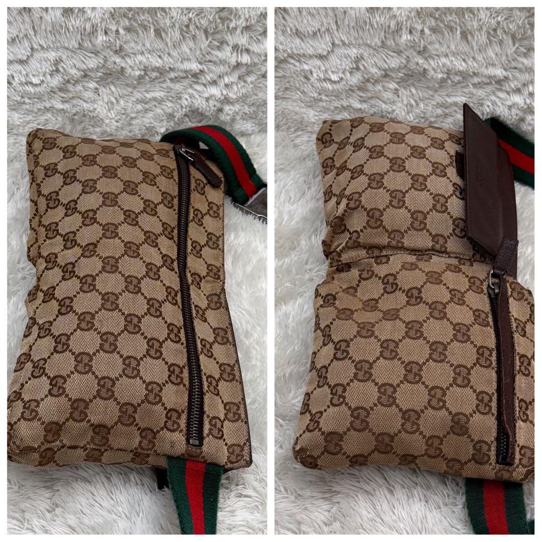 GUCCIグッチ ボディバッグ シェリーラインウエストポーチ GGキャンバス