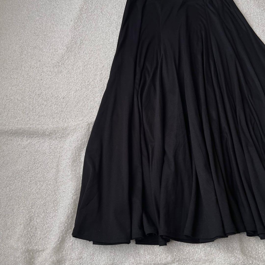【美品】mizuiro ind ジャージーボリュームフレアスカート ブラック