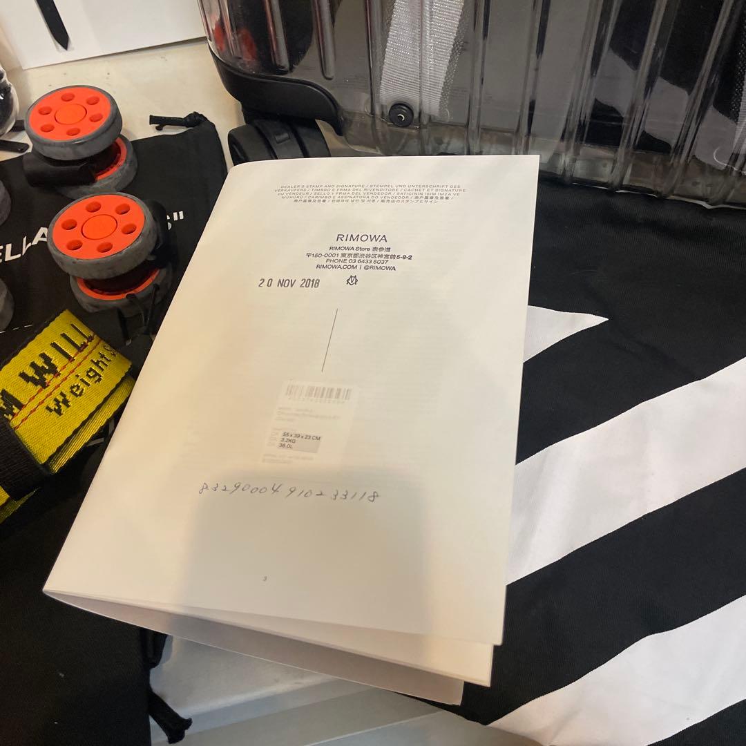 付属品完備 OFF-WHITE™ x RIMOWA \"See Through\"