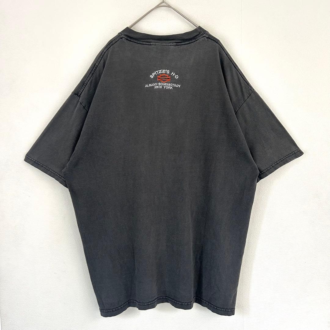 【超最高】ハーレーダビッドソン　Tシャツ　フレイム　刺繍　2000年　XL