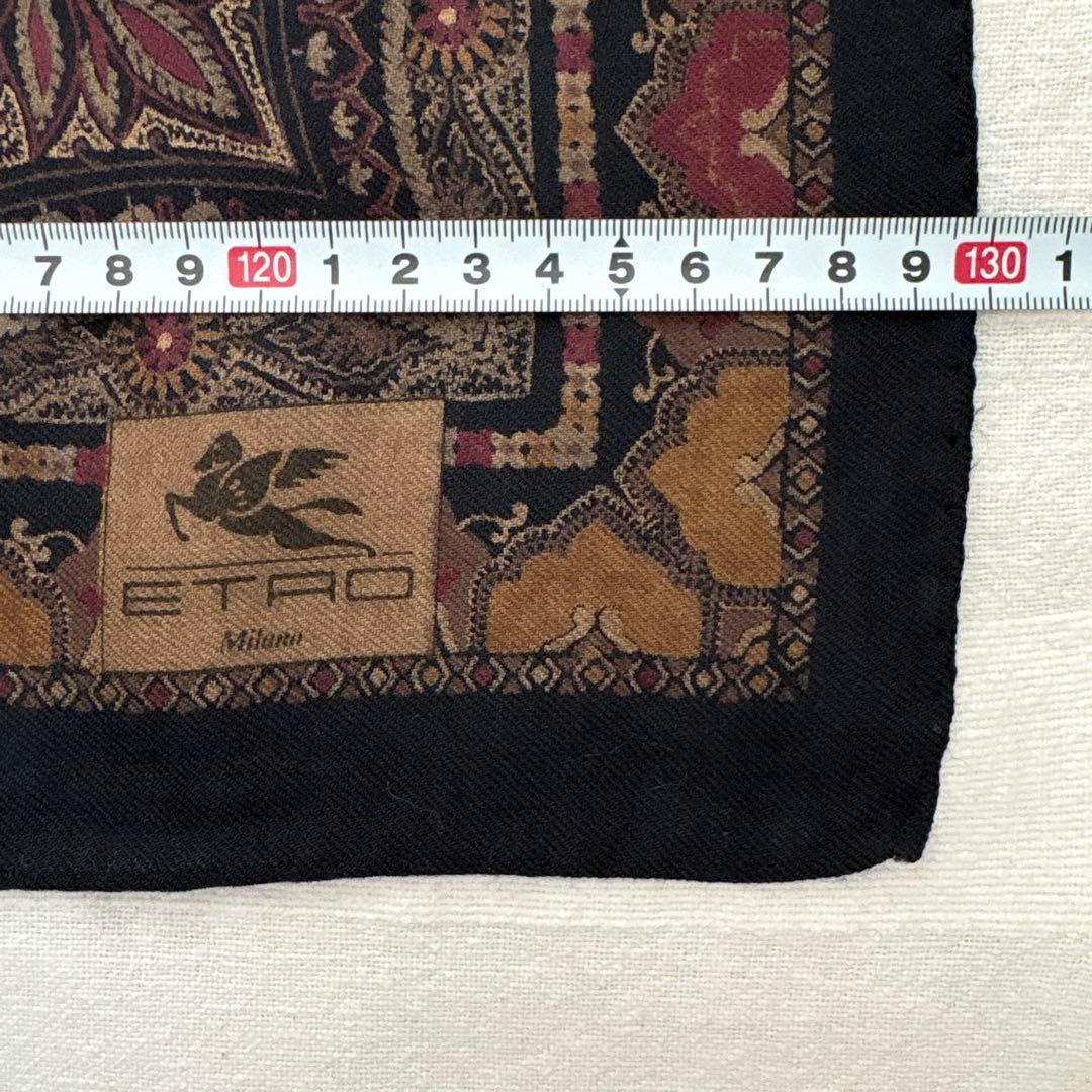 エトロ　ウール&シルク　ショール　ETRO ペイズリー　大判スカーフ　イタリア製