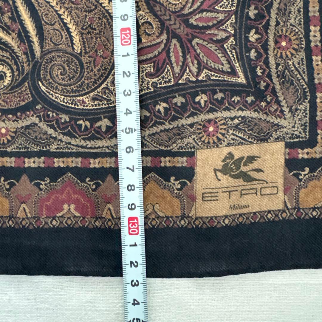 エトロ　ウール&シルク　ショール　ETRO ペイズリー　大判スカーフ　イタリア製