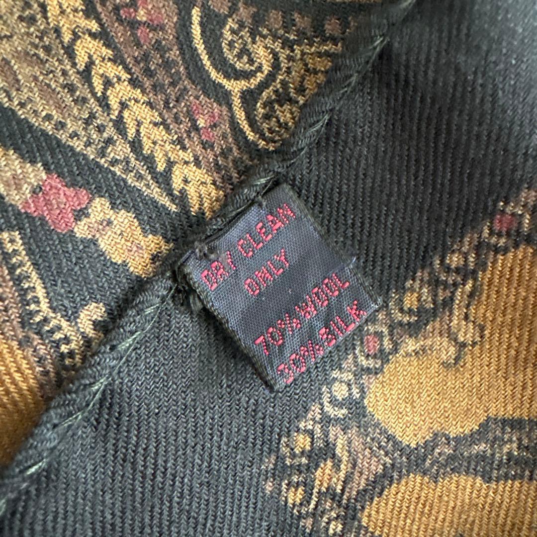 エトロ　ウール&シルク　ショール　ETRO ペイズリー　大判スカーフ　イタリア製