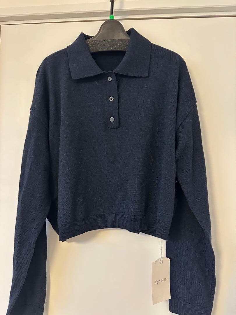 新品タグ付 Gypsohila Knit Polo ネイビー