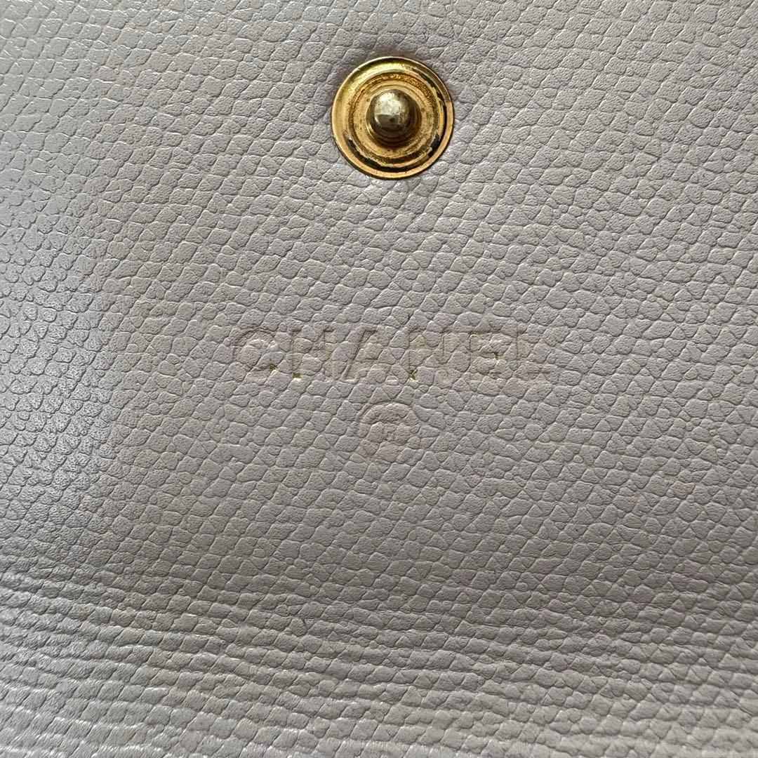 CHANEL 三つ折り財布 ラベンダーグレー