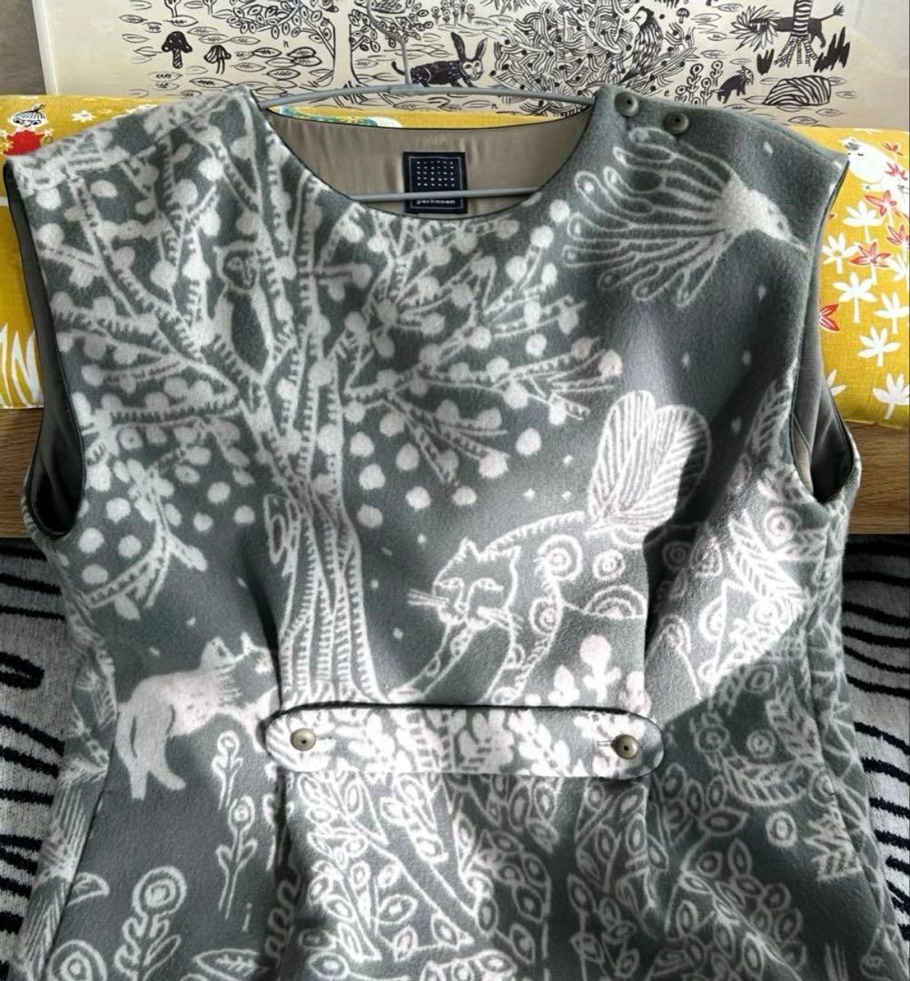 【稀少・美品】ミナペルホネン imagine ♾️ドレス ワンピース　グレー　36