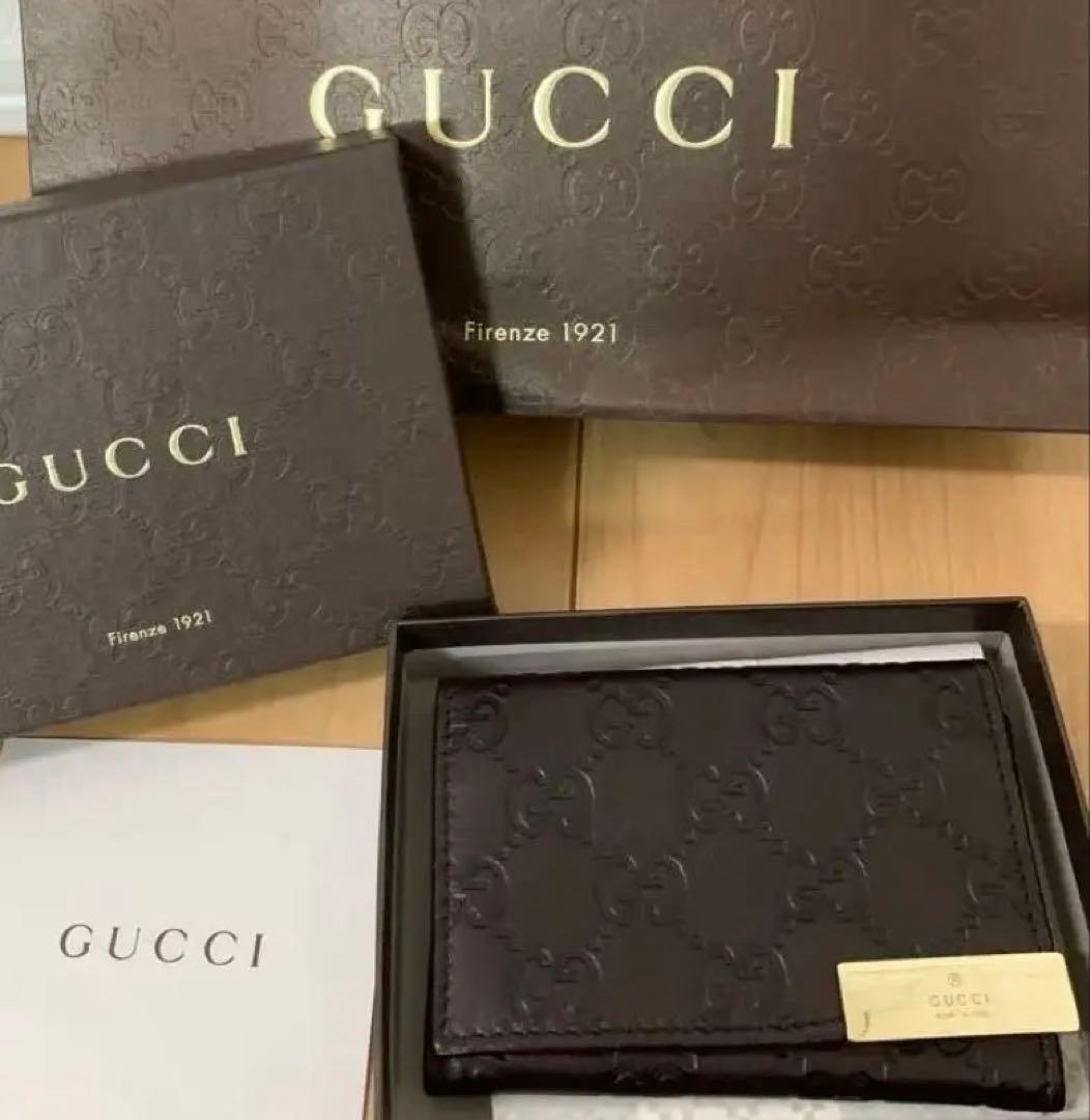 ◆GUCCI シマ レザー カードケース GG柄　名刺入れ