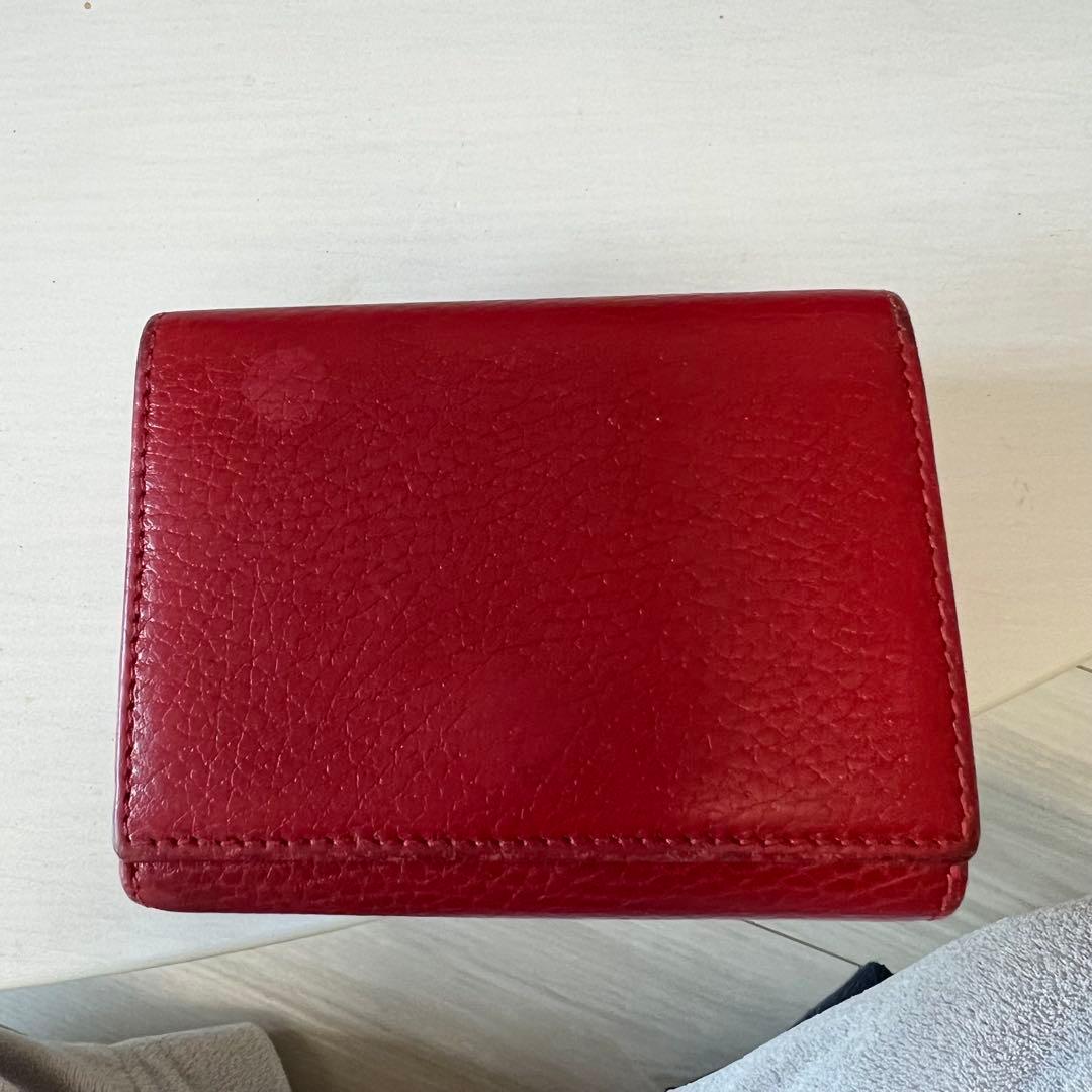 GUCCI 三つ折り財布 GGマーモント 赤 レッド ミニウォレット 正規品