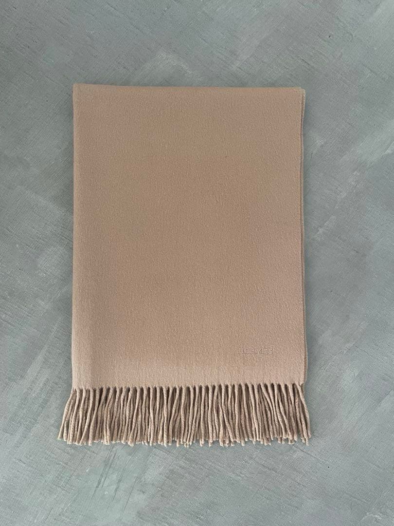 HERMES エルメス カシミヤ 大判 ストール ショール ベージュ