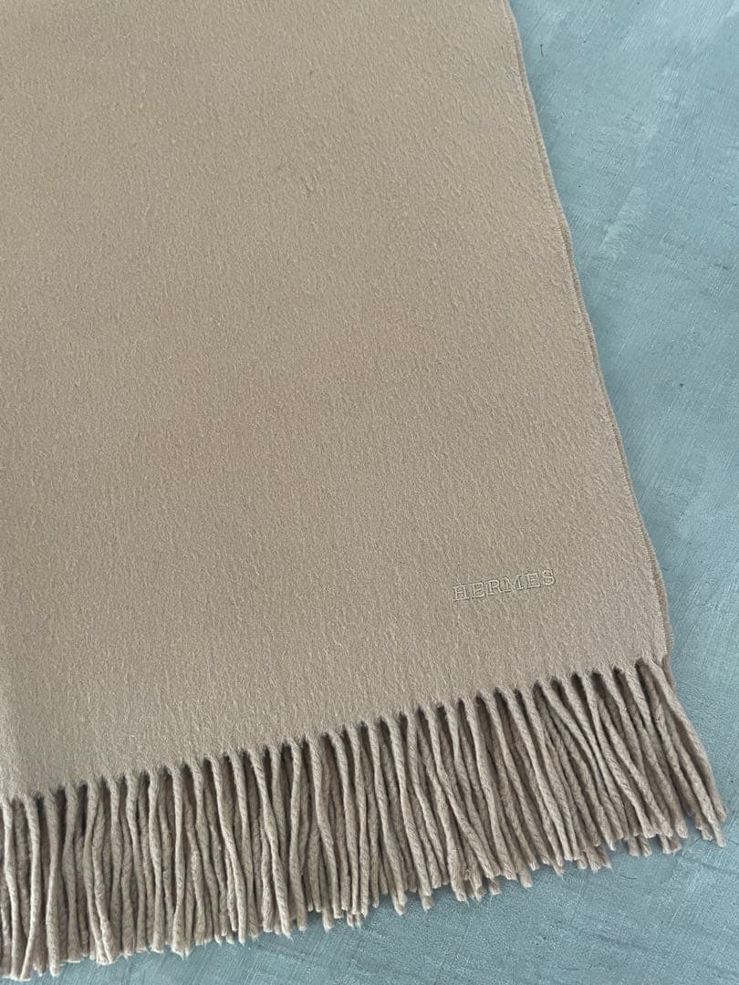 HERMES エルメス カシミヤ 大判 ストール ショール ベージュ