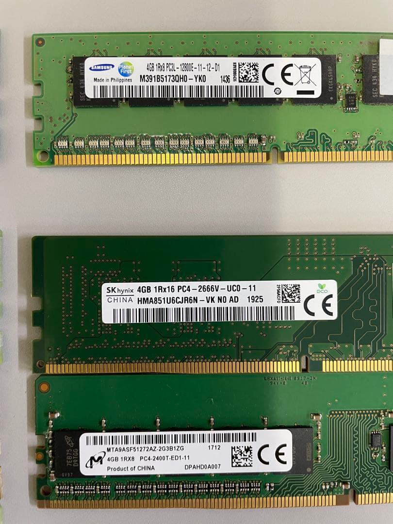 デスクトップ用　SAMSUNG PC4-2400T 8GBメモリ×1、4GB×3