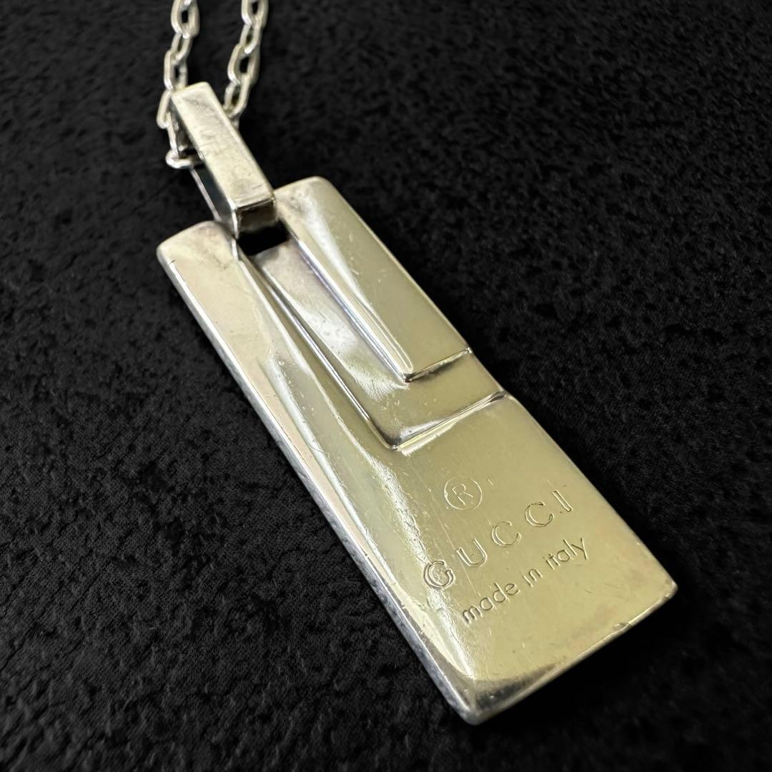 GUCCI SV925 エンボス　Gロゴ　モチーフ　ネックレス