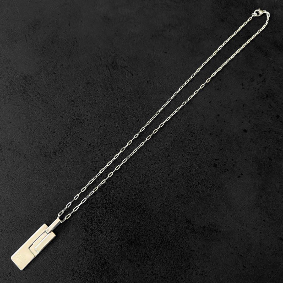 GUCCI SV925 エンボス　Gロゴ　モチーフ　ネックレス
