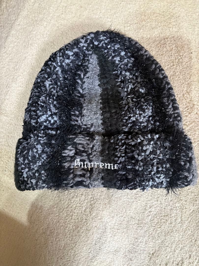 Supreme 25FW Tiesel Stripe Beanie 黒