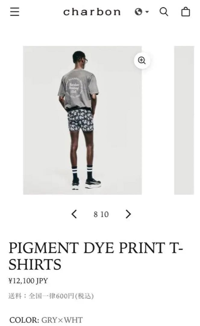 charbon シャルボン PIGMENT DYE PRINT T-SHIRTS