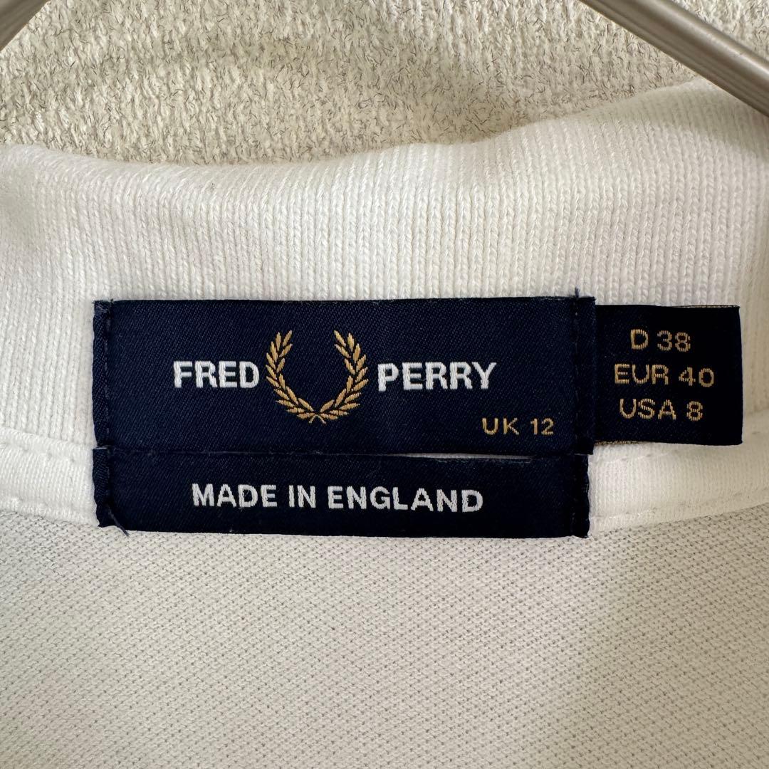 FRED PERRY/G12/ポロシャツ/水色えんじライン/UK12/USA8