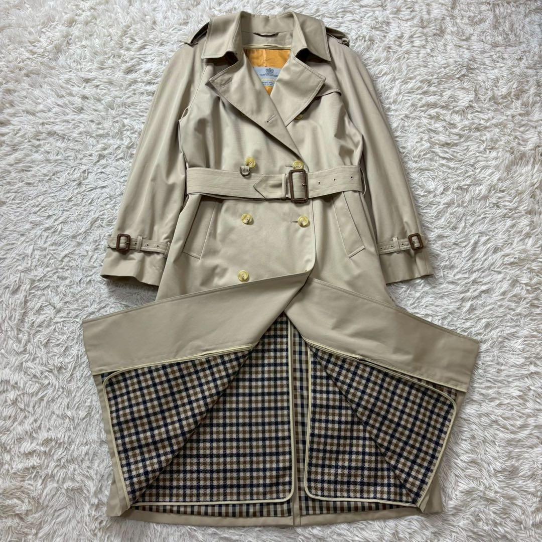 超希少　美品　アクアスキュータム　トレンチコート　Aqua5　ベージュ　英国製
