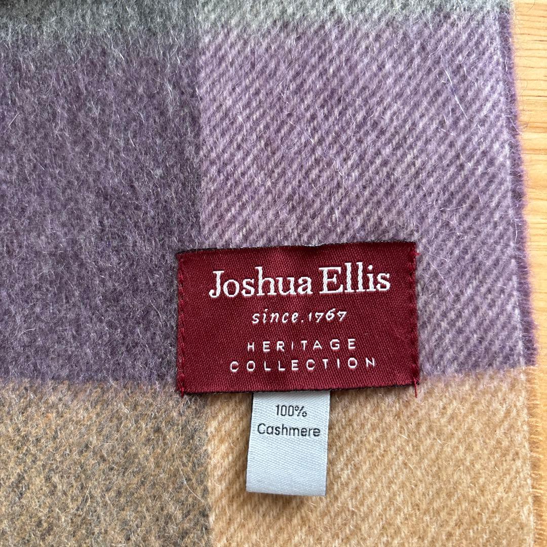 Joshua Ellis 100%カシミヤ マフラー チェック　スコットランド製