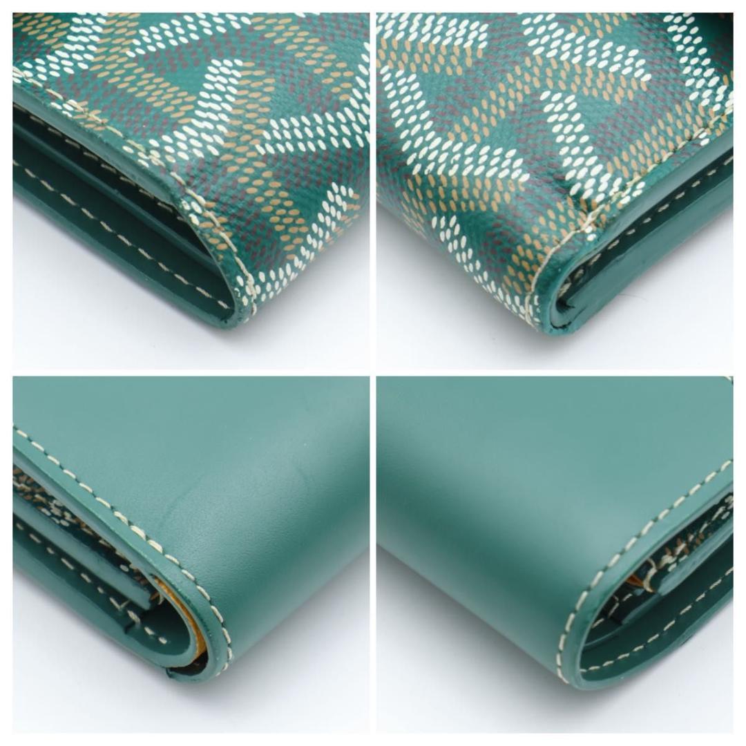 【極美品】GOYARD サンガブリエル グリーン　三つ折り財布　ヘリンボーン