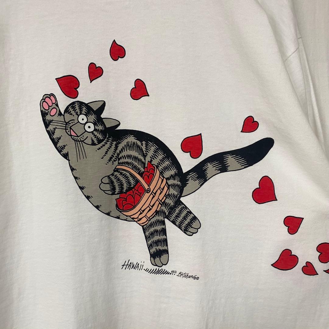90s USA製 Crazy Shirts クリバンキャット ハートTシャツ