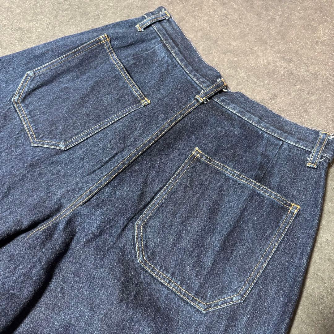 【美品】 ミズイロインド ワイドデニム ハイウエストデニム ワイドパンツ L