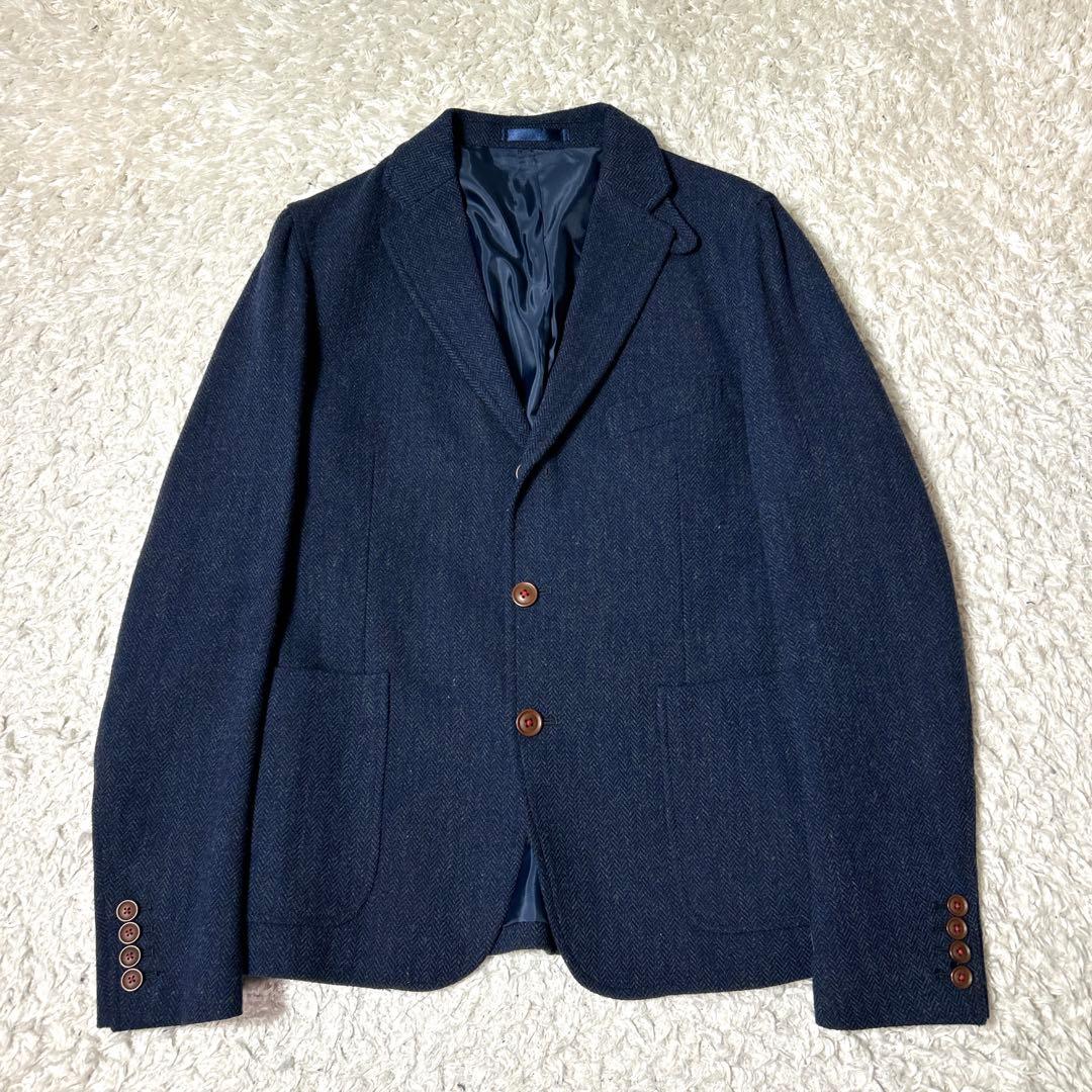 【未使用品】MEN'S MELROSE ウールテーラードジャケット ネイビー L