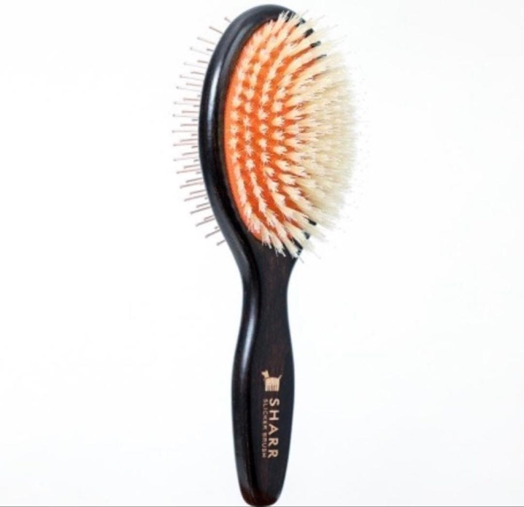 3/26価格　SHARR ペットブラシ 黒 オレンジ 犬 猫 2in1 新品