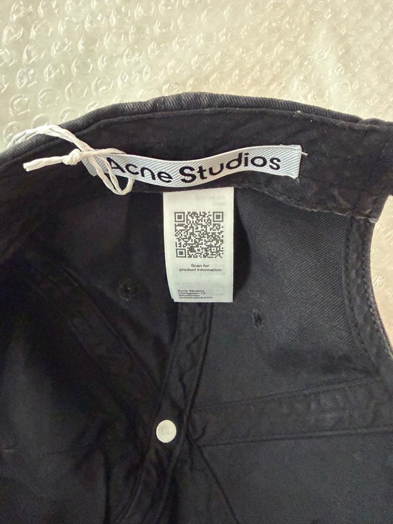 アクネ　Acne Studios ロゴ　キャップ　黒　ブラック　現行品　新品本物