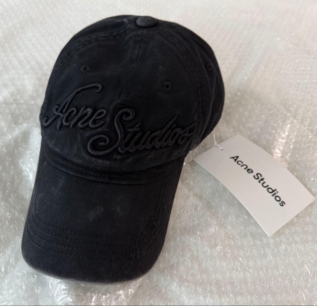 アクネ　Acne Studios ロゴ　キャップ　黒　ブラック　現行品　新品本物
