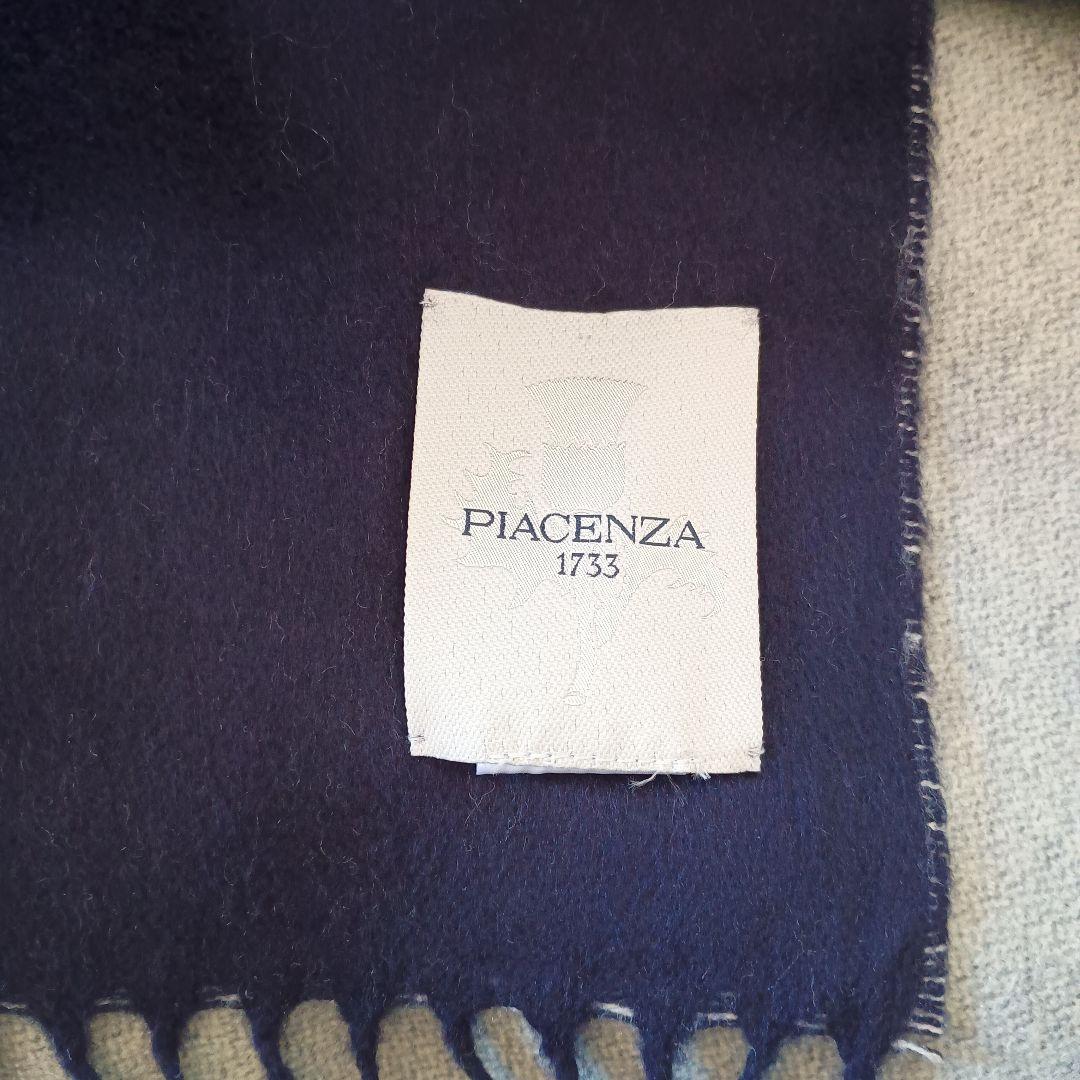 PIACENZAユナイテッドアローズ別注ストール/マフラー ネイビー×グレージュ
