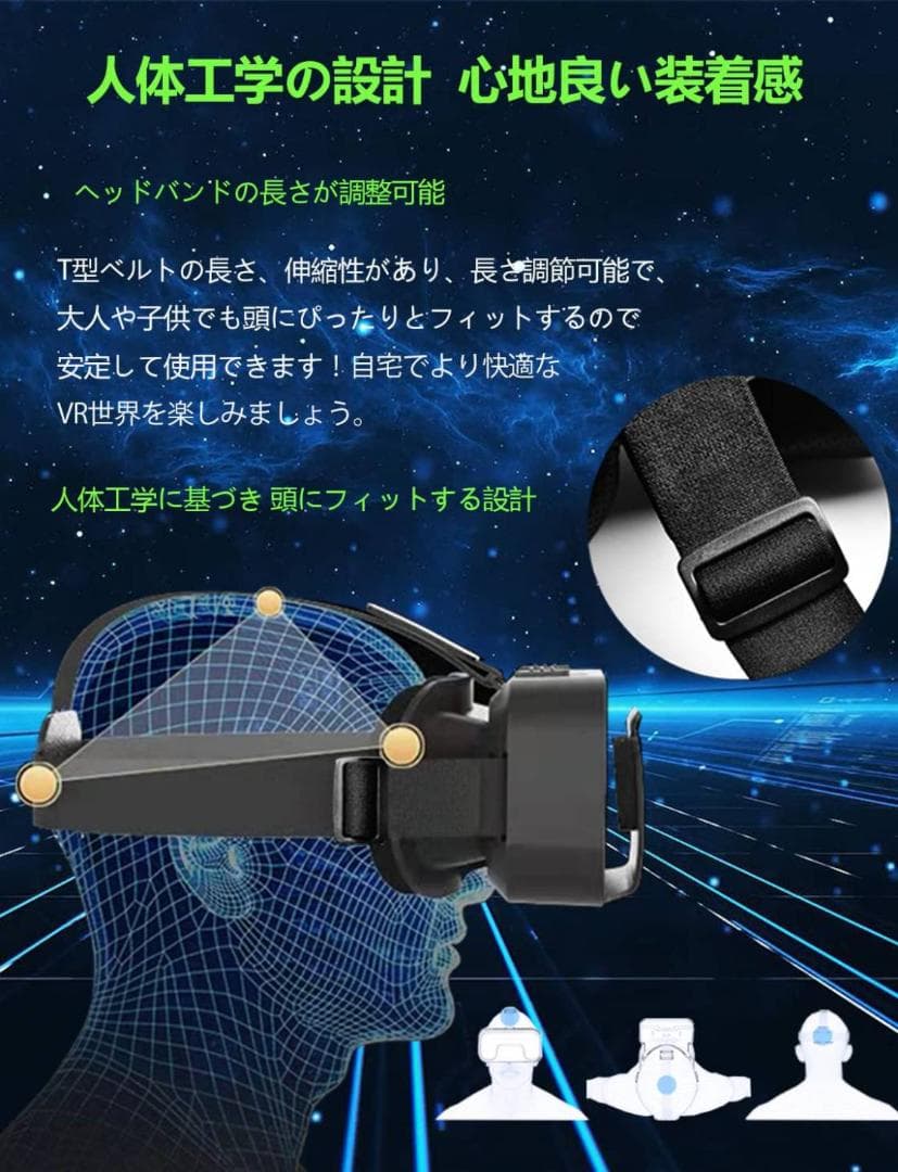 ブラック VRメガネ スマホ用 VRゴーグル