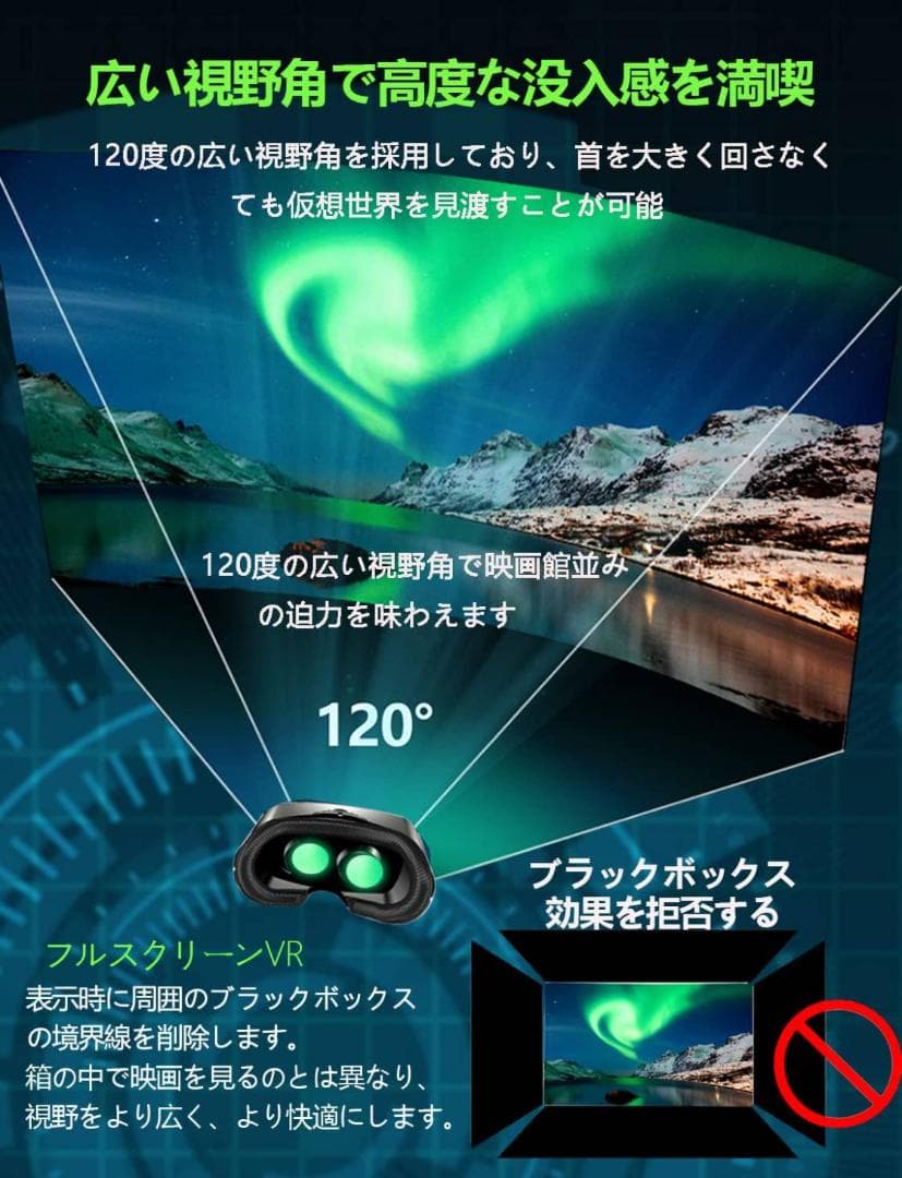 ブラック VRメガネ スマホ用 VRゴーグル