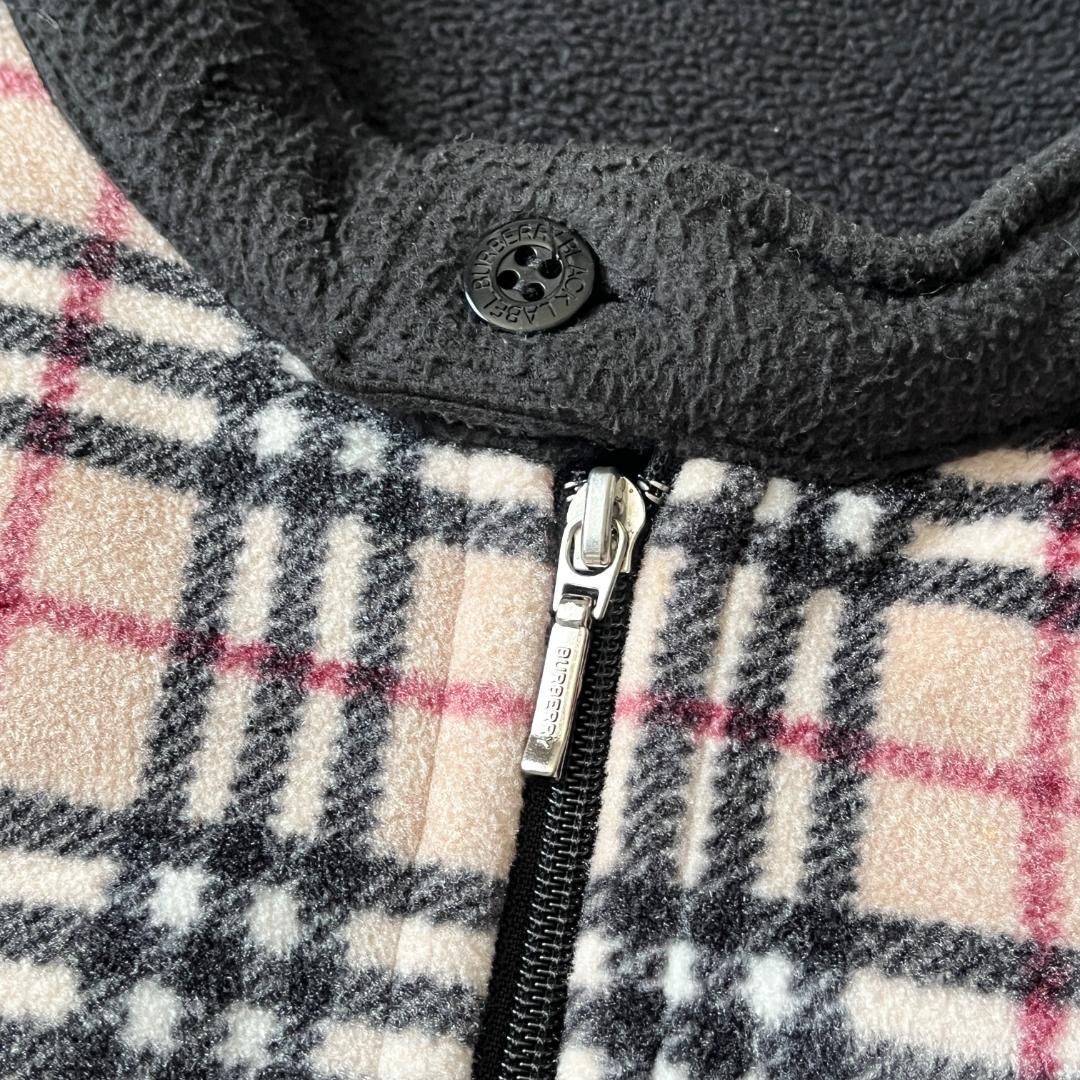 L★BURBERRY BLACKLABEL ノバチェック ボアジャケット 黒