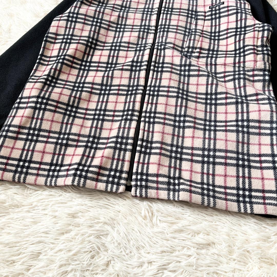 L★BURBERRY BLACKLABEL ノバチェック ボアジャケット 黒