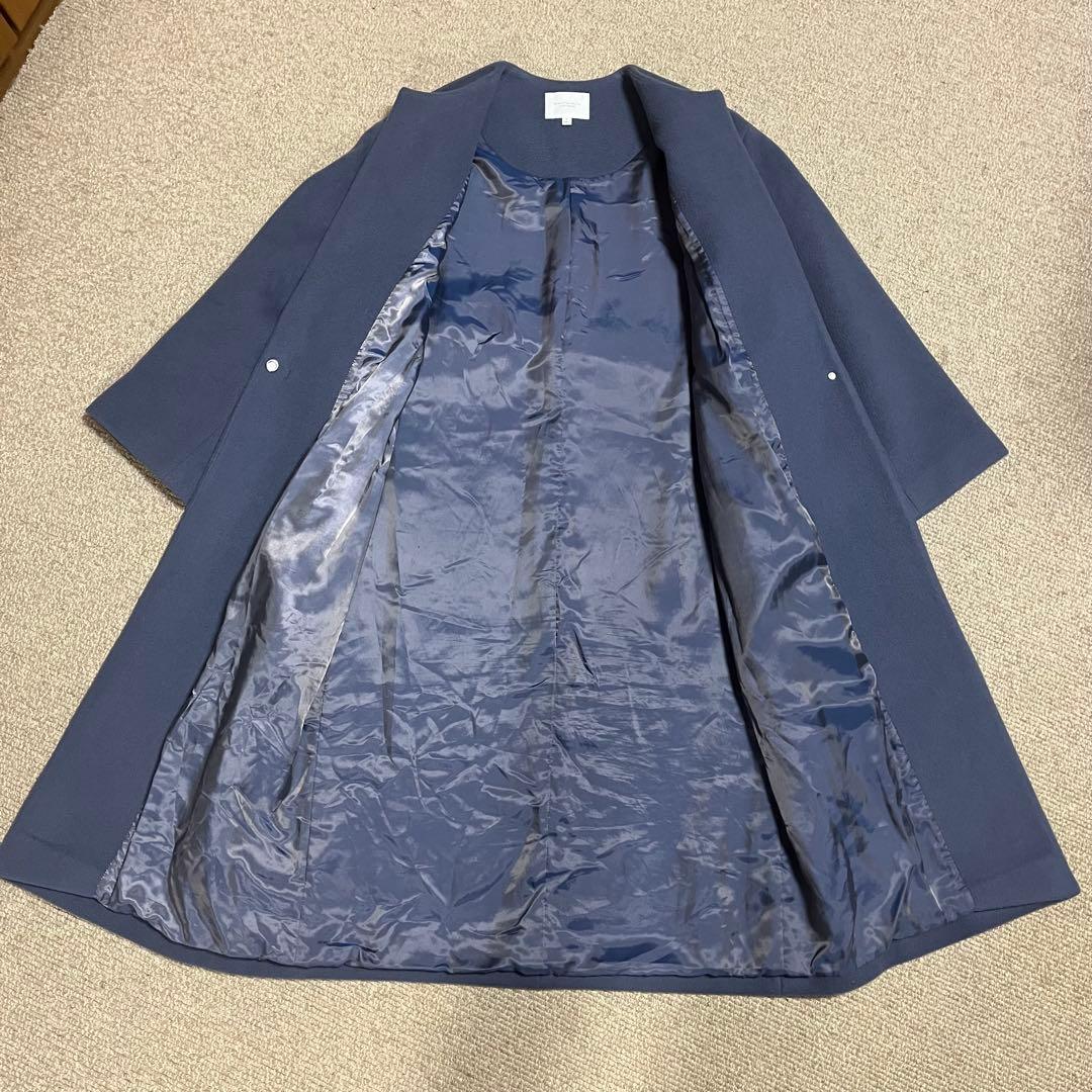 はな❤️ビューティー＆ユース♡ノーカラーロングコート青系♡美品