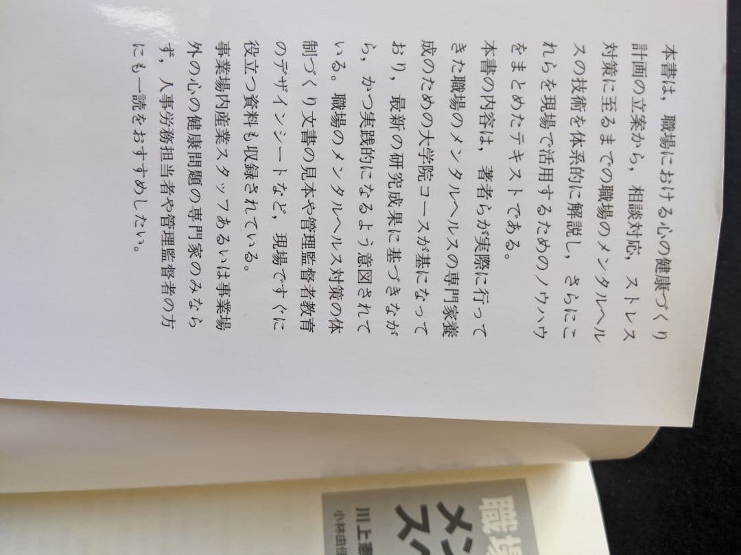 職場における　メンタルヘルスのスペシャリストBOOK　心の健康づくり　ストレス