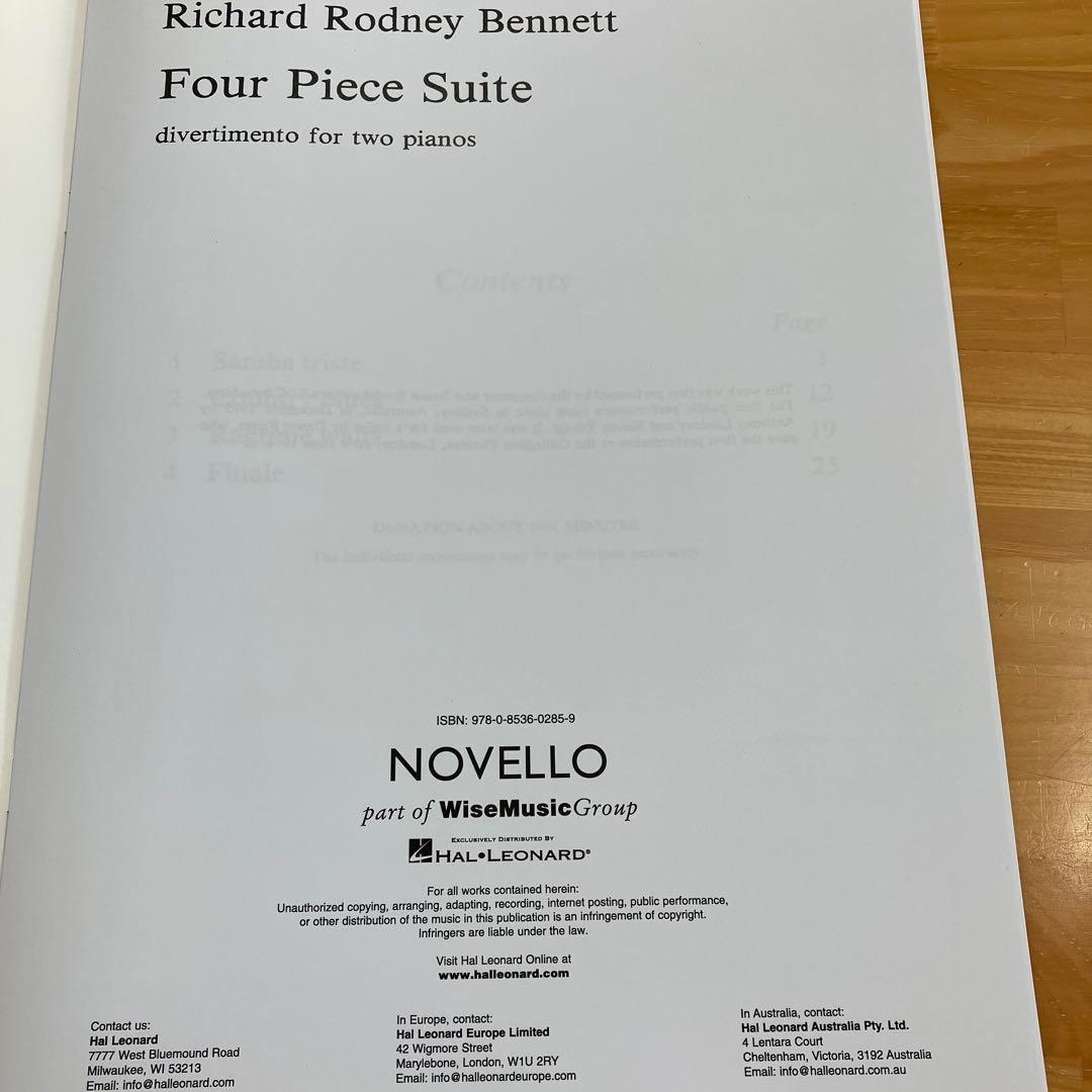 アート・デザイン・音楽 RICHARD RODNEY BENNETT/ FOUR PIECE SUITE