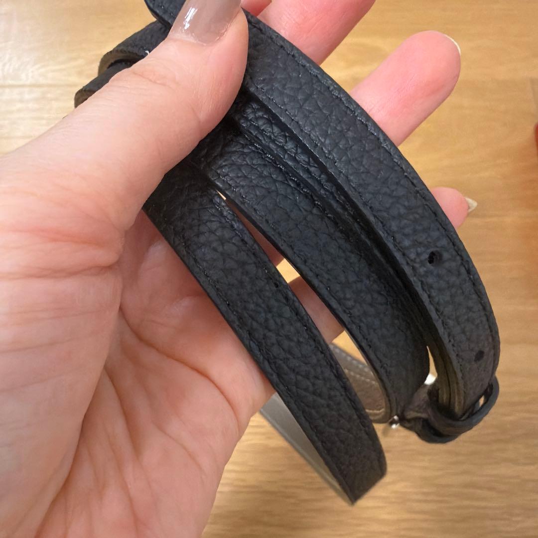 美品★BONAVENTURA ショルダーストラップ　ブラック×エトープ