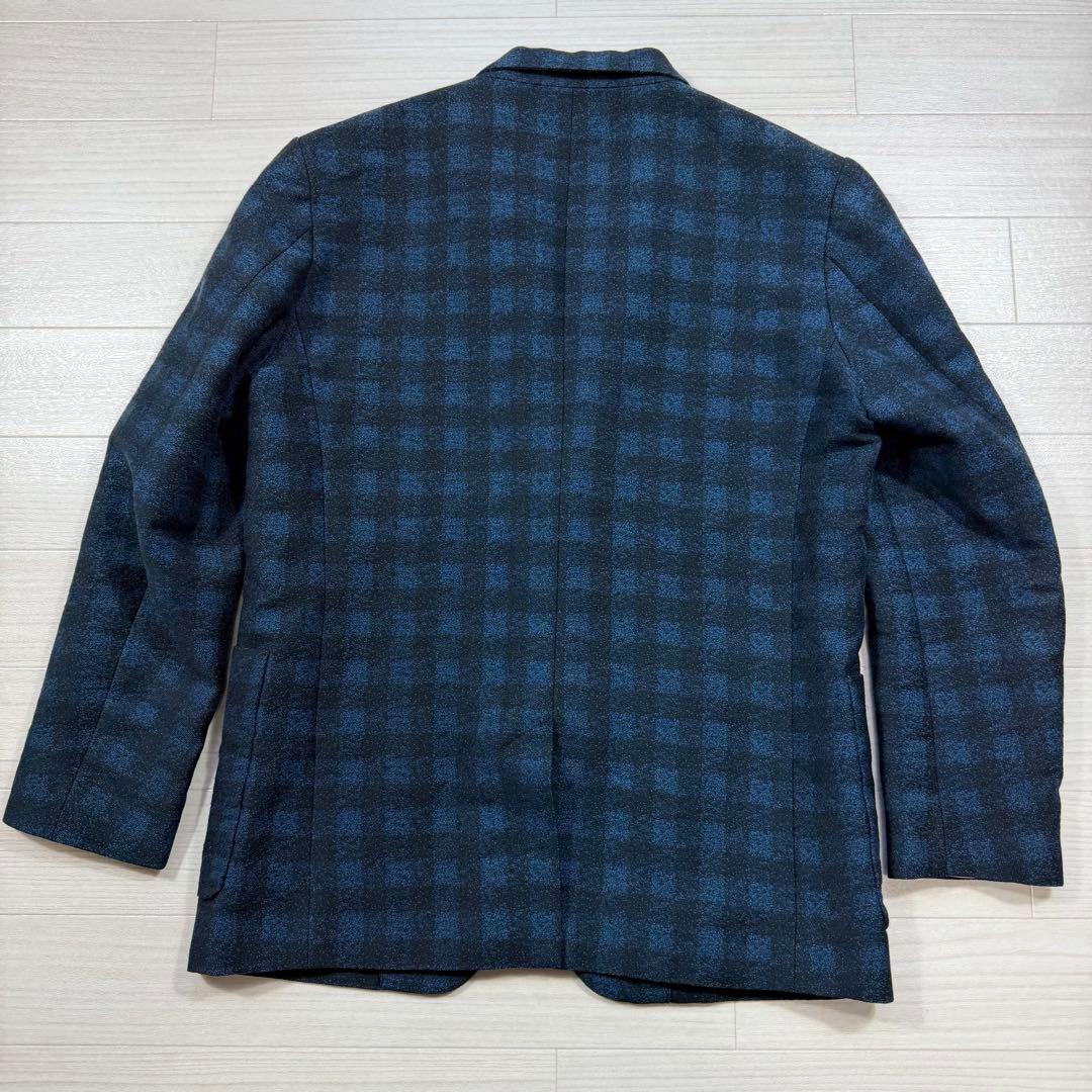 極美品 PS Paul Smith 裏地アート柄 チェック 比翼 ジャケット M