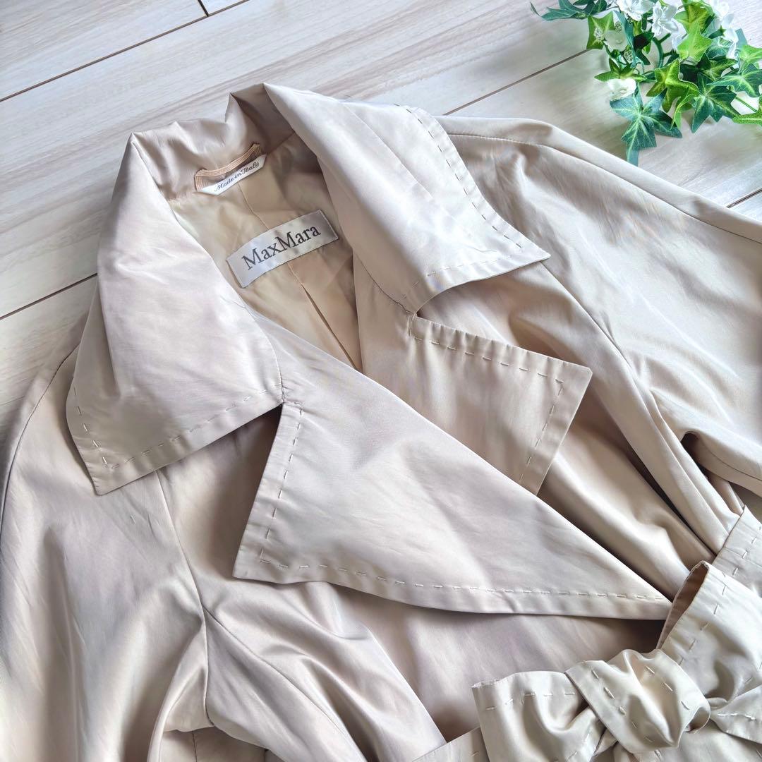 美品 MaxMara 白タグ　スプリングコート　ベージュ トレンチコート