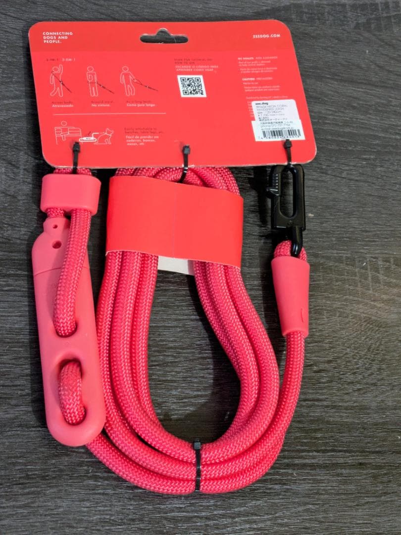 新品 Zeedog ハンズフリーリード NEON CORAL リーシュ