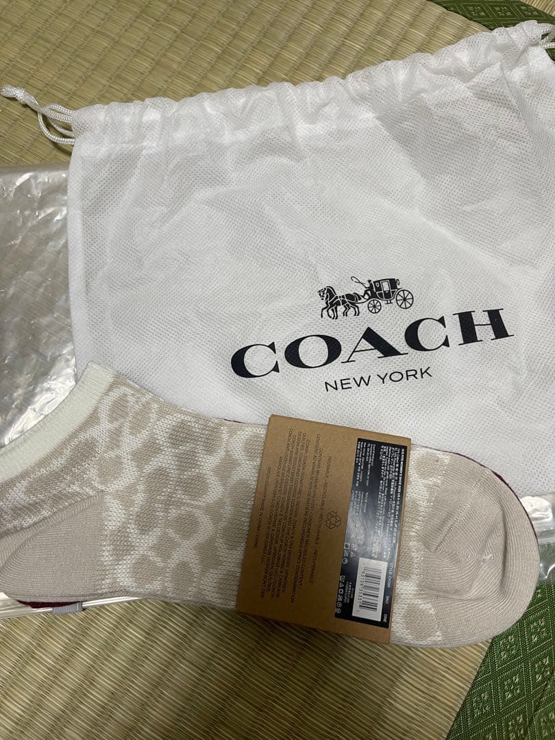 COACH ロゴデザインソックス 2足セットギフト可