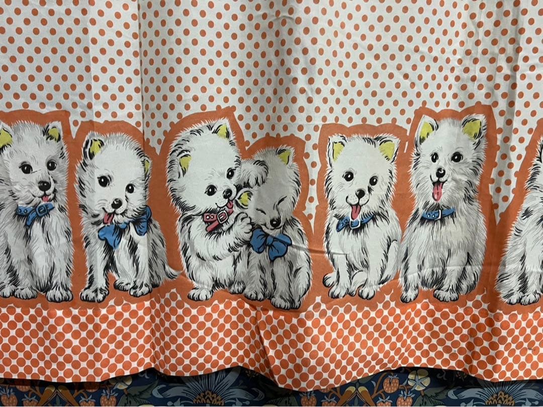 カーテン 2枚セット 昭和レトロ 当時物 インテリア 犬 レトロポップ