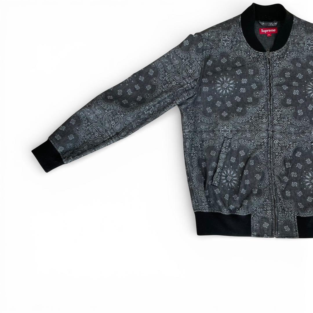 【00s】Supremeペイズリー総柄ジップブルゾン名作即完売モデル短丈y2k