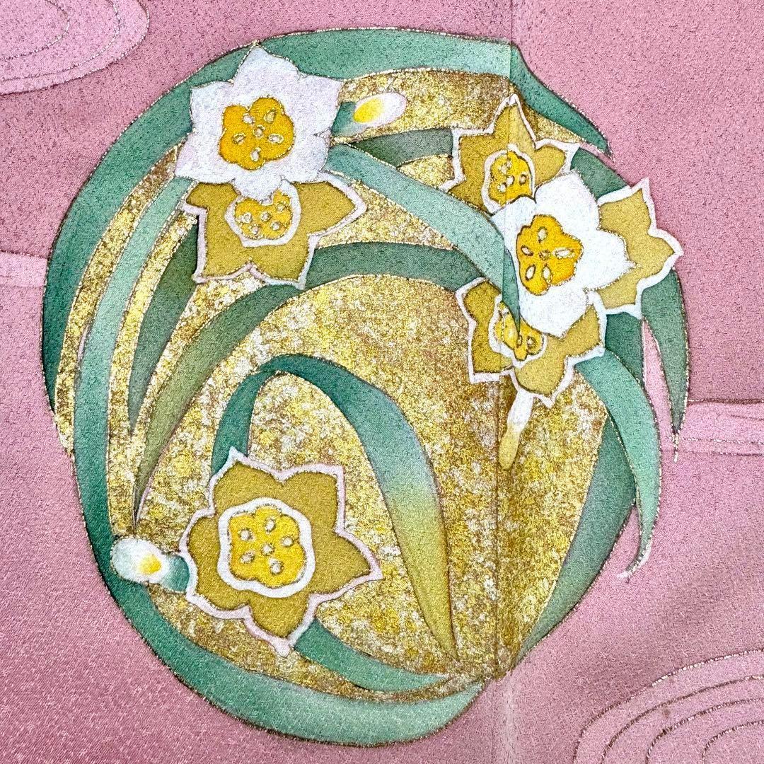 mm 振袖 金彩 華柄 松 梅 水仙 牡丹 霞模様 ピンク NK-978